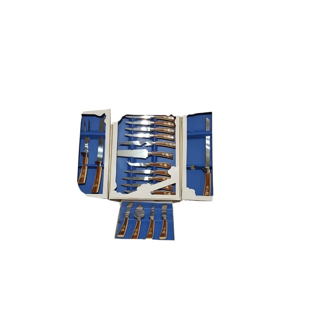 Sheffield English Blades 18 Piece Golden Prestige Cutlery Set Solid Stainless - Picture 3 of 11